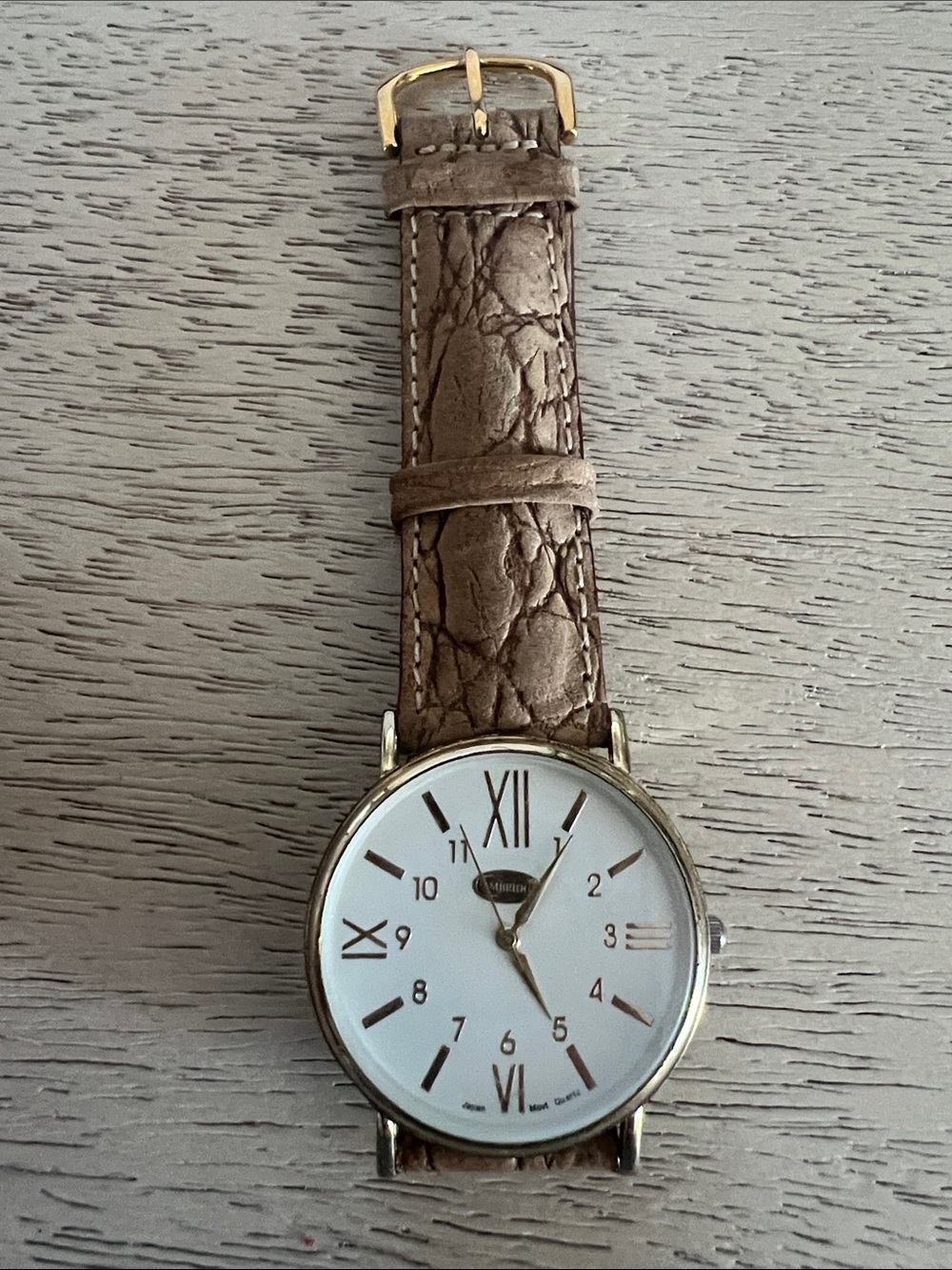 Classic Unisex Brown Leather Strap Dress Watch